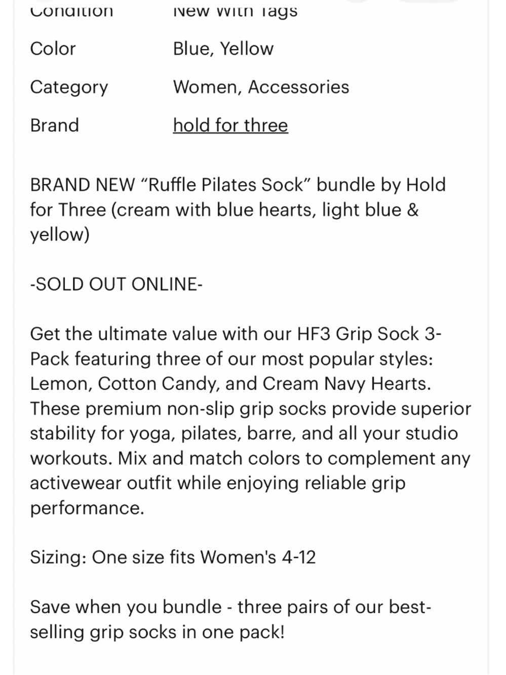 ❗️Pilates Ruffled Print Socks Pack of 3! - Picture 5 of 5